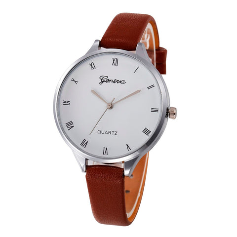 Leather Quartz Wrist Watch