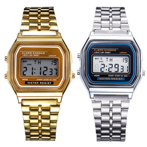 Men's and Women's Gold Silver Wristwatch